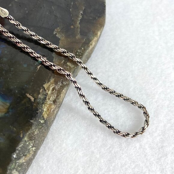 Italian Sterling Silver 925 Italy Dainty 2MM Twisted Rope Chain Bracelet 8” - Picture 5 of 16